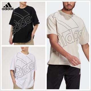 Adidas เสื้อยืดลําลอง ผ้าฝ้าย แขนสั้น คอกลม พิมพ์ลาย สําหรับผู้ชาย และผู้หญิง