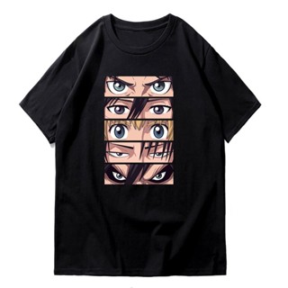 S-5XL เสื้อยืดลําลอง ผ้าฝ้าย แขนสั้น พิมพ์ลาย Attack on Titan Attaque Des Titans สไตล์ฮาราจูกุ สําหรับผู้ชาย