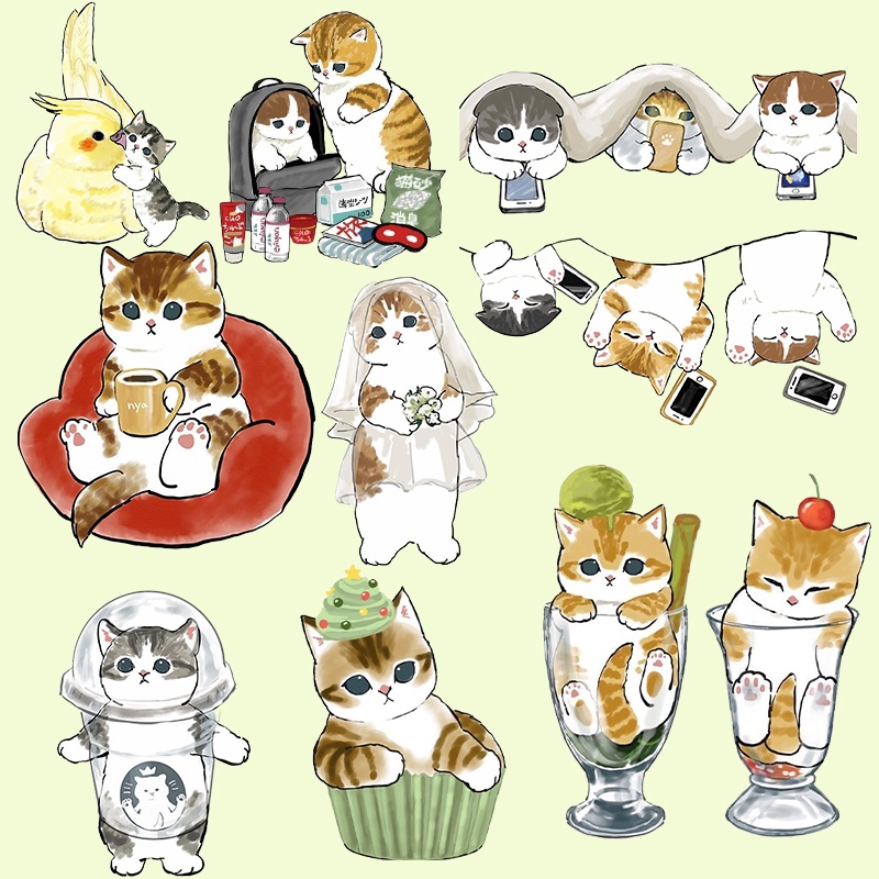 แผ่นสติกเกอร์ ลายการ์ตูนแมวน่ารัก ซักล้างได้ สําหรับติดตกแต่งเสื้อผ้า เสื้อยืด กระเป๋า DIY