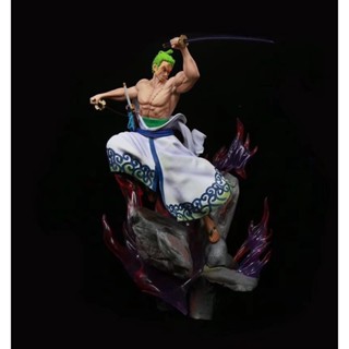 ((พร้อมส่ง) ฟิกเกอร์ One Piece GK Wano Country Jimei Battle Zoro Kimono Zoro XN3F เรืองแสงได้