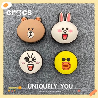 Crocs jibbitz charms line friends ตัวติดรองเท้าแฟชั่น ลายการ์ตูน สีน้ําตาลโคนี่ แซลลี่