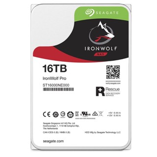 Seagate ฮาร์ดไดรฟ์ภายใน IronWolf Pro 16TB NAS drive 7200RPM 256MB cache SATA 3.5 นิ้ว ST16000NE000