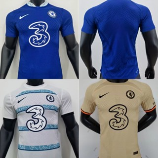 เสื้อกีฬาแขนสั้น ลายทีมชาติฟุตบอล Chelsea Home&amp;Away&amp;3rd Player ชุดเหย้า สีฟ้า สําหรับผู้ชาย ไซซ์ S-XXL 2223