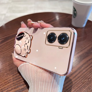 เคสโทรศัพท์มือถือ TPU นิ่ม ขอบตรง ลายแมวน่ารัก 3D สําหรับ vivo y77 y77e