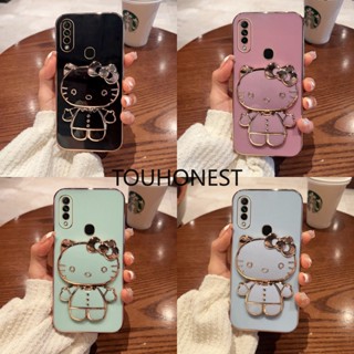 เคส Motolola Moto G9 Play เคส Moto G53 Casing Moto G10 Cover Moto G20 Cases Moto G30 Cassing Moto G9 Plus เคส Moto E7 Power Case Moto E20 Case Cute Anime Cartoon Vanity Mirror Hello Kitty Holder Phone Case With Metal Sheet TK โทรศัพท์มือถือ แบบกระจก