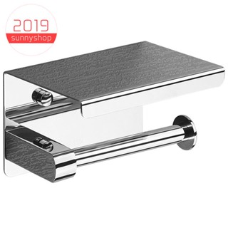 SUS 304 Stainless Steel Toilet Paper Holder with Phone Shelf, Bathroom Tissue Holder Toilet Paper Roll Holder