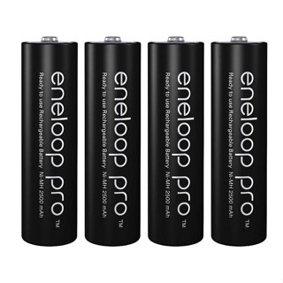 แท้ 100 % ประกันศูนย์ Panasonic eneloop Pro Pack 4 ก้อน AA 2550 mah, AAA 950mAh Original Rechargable Battery ถ่านชาร์จ