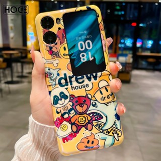 Hoce เคสโทรศัพท์มือถือ TPU กันกระแทก ลายหน้ายิ้ม แต่งแสงสีฟ้า สําหรับ Oppo Find N2 Flip 5G