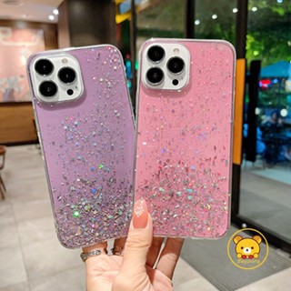 เคสโทรศัพท์มือถือแบบนิ่ม TPU ใส แต่งกลิตเตอร์ดาว ระยิบระยับ สําหรับ OPPO Reno 8Z 7Z 8 Z 7 Z 8 7 Lite 7 5G A96 A76 4G F21 Pro 4G 5G Find X5 Pro X5 Lite เปลือกหอย