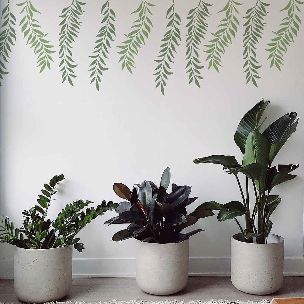 1pc BENECREAT Plant Themed Plastic Painting Stencils Willow Branches Reusable Drawing Template for Art Painting Scrabooking DIY Decor Walls Rooms and Furniture 30x21cm - รูปที่ 4