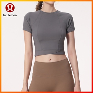 Lululemon เสื้อแขนสั้น คอกลม เซ็กซี่ เหมาะกับการเล่นโยคะ ออกกําลังกาย วิ่ง 1325