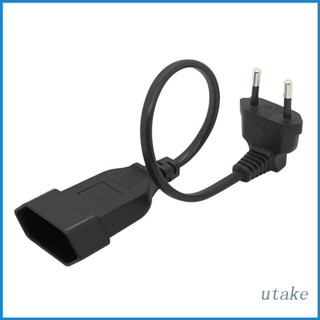 UTAKEE Power Adapter Cord EU 2 Pin Male to Female Plug Extension Cable Cord for Notebook Computer Monitor Power Supply 3