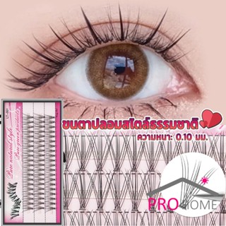 Pro Home ขนตาปลอมแบบธรรมชาติ /8/10/11/12/14 มม. ต่อขนตาแต่ละช่อ False Eyelashes