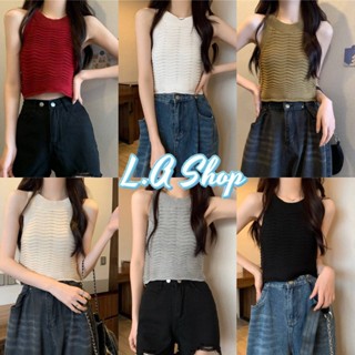 L.A Shop พร้อมส่ง เสื้อกล้ามไหมพรม สไตล์เกาหลี ใส่สบายดีเทลผ้าร่องหยัก "J158"