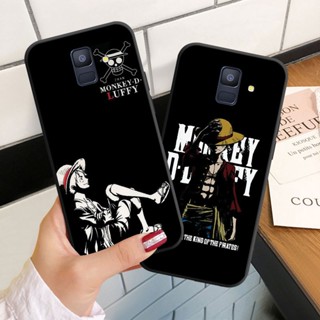 เคสโทรศัพท์ซิลิโคน แบบนิ่ม ลายวันพีช สีดํา สําหรับ Samsung Galaxy A6 A6+ A8 A8+ Plus A7 A9 2018