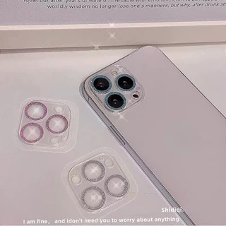 กระจกกันรอยกล้อง For iPhone 13 11 17 pro max Case iPhone 11 15 16 pro max 14 12 pro max 17 Air ชิ้นส่วนของกลิตเตอร์