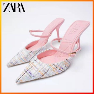 Zara รองเท้ามุลเลอร์ ส้นเข็ม สําหรับผู้หญิง