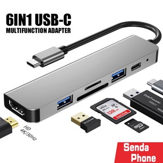 HD อุปกรณ์พ่วงคอมพิวเตอร์ รุ่นCQT-3110 ตัวแปลงพกพา Conversion Portable 6in1 Multiport Adapter อะแดปเตอร์ USB-C Hub