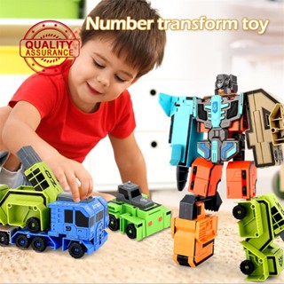 0-9 Number Deformation Ppuzzle Toy Robot Helicopter Toys Childrens Boy S6H3