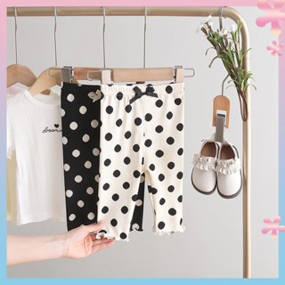 2022 new childrens clothing summer girls polka dot leggings baby modal cropped pants childrens and babys pants