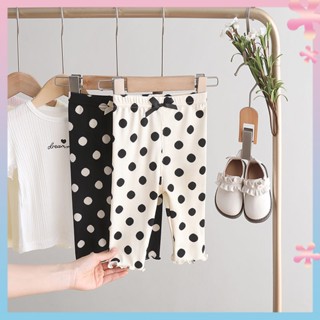 2022 new childrens clothing summer girls polka dot leggings baby modal cropped pants childrens and babys pants