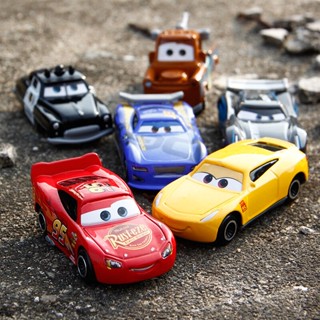 ของเล่นรถยนต์ Pixar Cars Movie Toy 2 3 McQueen Mater Chick Hicks Cruz Sheriff The King Jackson สําหรับเด็กผู้ชาย 6 ชิ้น