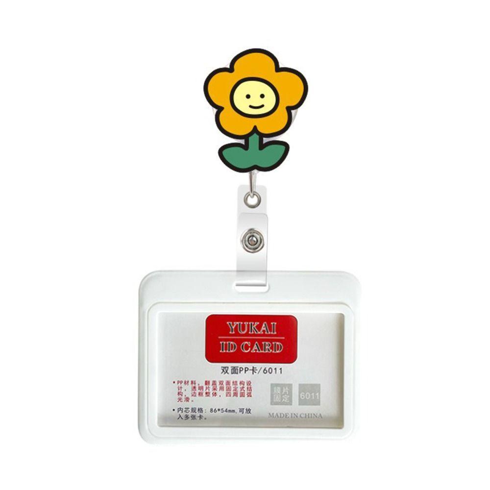 JENNIFERDZ คลิปหนีบบัตรประจําตัว บัตรพยาบาล บัตรเครดิต รูปดอกไม้น่ารัก ยืดหดได้ สําหรับหมอ พยาบาล สํานักงาน
