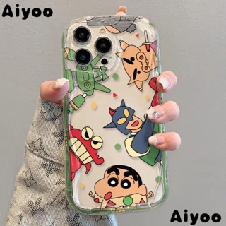 ✅เคสโทรศัพท์มือถือแบบนิ่ม ใส กันกระแทก ลายการ์ตูนชินจัง สําหรับ iPhone 14 13promax 12 11 7 8p xs r 7GGH