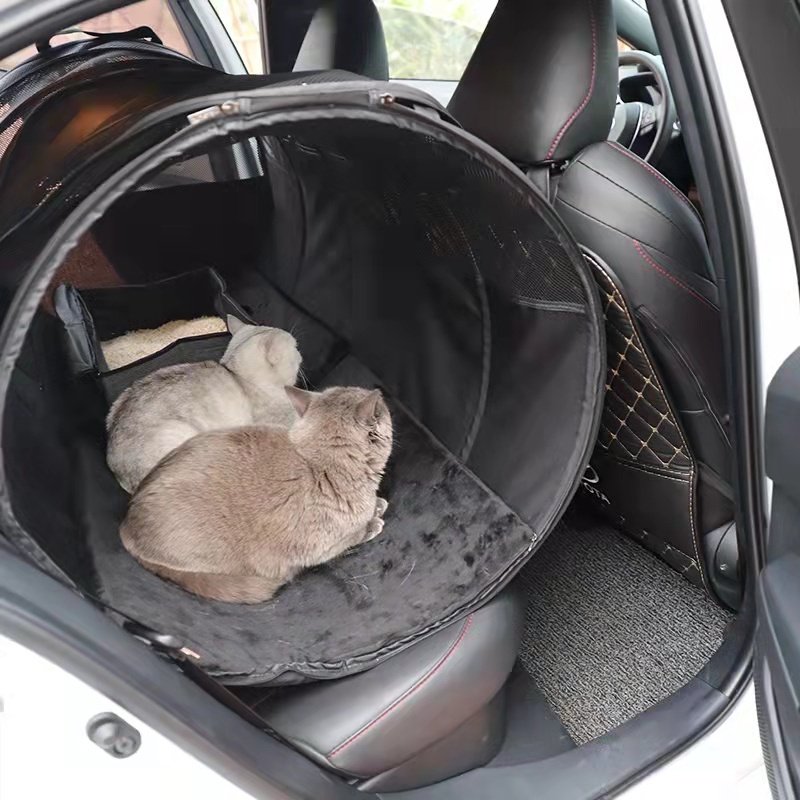 อุโมงค์รถสำหรับสัตว์เลี้ยง กรงพับได้ กรงพกพา บูธพับได้ อุโมงค์เดินทาง กระเป๋าใส่สุนัข แมว ในรถยนต์ บูธพกพา