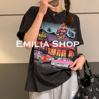 EMILIA SHOP  เสื้อยืด เสื้อผ้าฝ้าย สบาย oversizeสไตล์ เสื้อผ้าแฟชั่นผู้หญิง 2023 ใหม่  พิเศษ ทันสมัย ทันสมัย รุ่นใหม่ A29J0MG 36Z230909