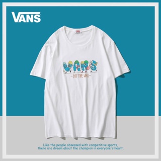 Vans Vance ins เสื้อยืดแขนสั้น ผ้าฝ้าย พิมพ์ลาย ทรงหลวม สไตล์ญี่ปุ่น แฟชั่นฤดูร้อน สําหรับผู้ชาย และผู้หญิง