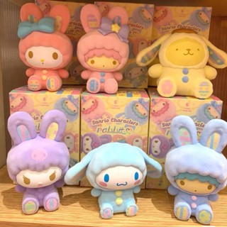 โมเดลตุ๊กตาฟิกเกอร์ Sanrio Q Version Rabbit Kulomi Hello Kitty Cinnamoroll ของเล่นสําหรับเด็ก