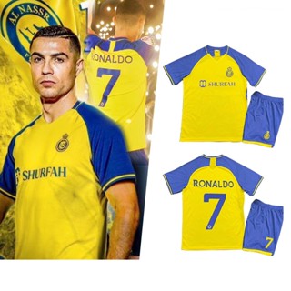 เสื้อกีฬาแขนสั้น ลายทีมฟุตบอล saudi al nassr fc ชุดเหย้า สําหรับเด็ก และผู้ใหญ่