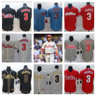 MLB Philadelphia Phillies Bryce Harper เบสบอลเสื้อยืดผู้ชายผู้ชาย 01