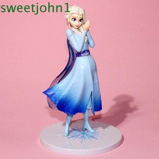 Sweetjohn โมเดลฟิกเกอร์ Frozen Elsa Pvc 21 ซม. สําหรับตกแต่งเค้ก