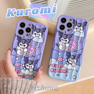 เคสโทรศัพท์มือถือ TPU นิ่ม กันกระแทก กันรอยขีดข่วน กันสิ่งสกปรก ลายคุโรมิน่ารัก สีม่วงด้าน สําหรับ iphone 14 Pro Max 11 13 12