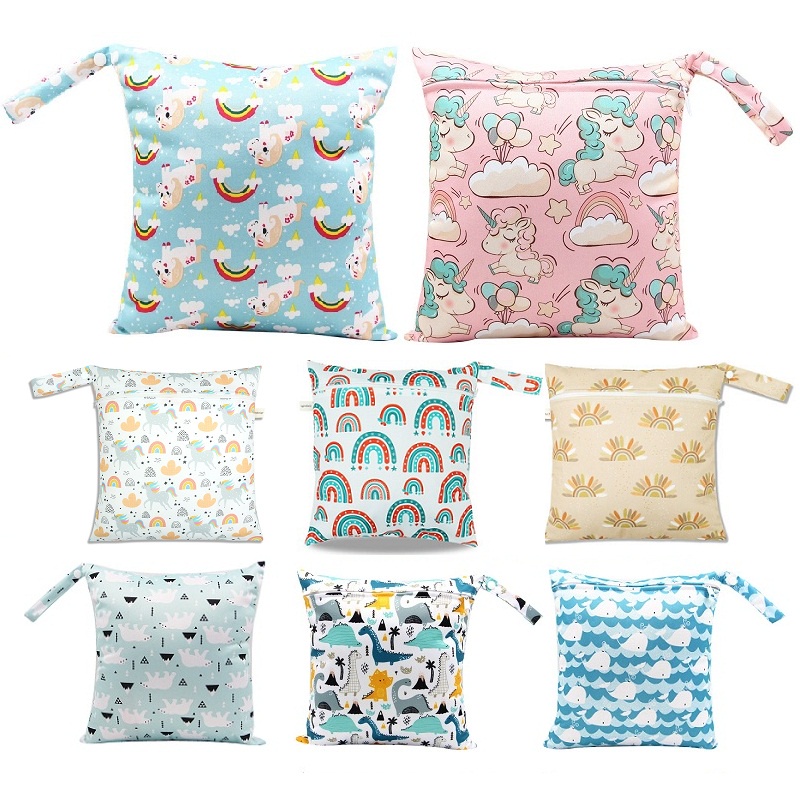 กระเป๋าใส่ผ้าอ้อมเด็ก กันน้ํา ใช้ซ้ําได้ 30x28 ซม.