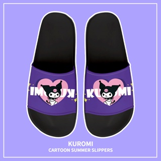 พร้อมส่ง! รองเท้าแตะ Kuromi แบบนิ่ม กันลื่น สวมใส่สบาย เหมาะกับใส่ในบ้าน สําหรับผู้หญิง