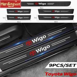 Hardingsun สติกเกอร์คาร์บอนไฟเบอร์ ป้องกันรอยขีดข่วน สําหรับติดประตูรถยนต์ Toyota Wigo