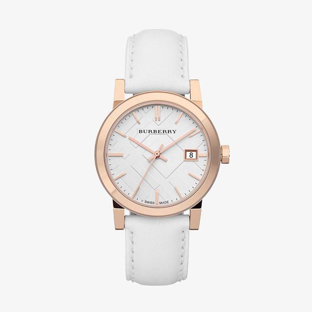(ของแท้) นาฬิกาข้อมือผู้หญิง Burberry  The City Swiss White Dial White BU9108 สินค้าพร้อมส่ง