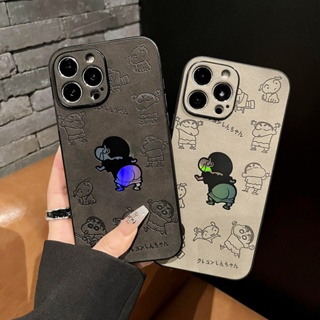 เคสโทรศัพท์มือถือแบบแข็ง ไล่โทนสี ลายชินจัง ไล่โทนสี แฟชั่น สําหรับ IPhone 14 Plus 11 12 13 14 Pro MAX X XR XS MAX