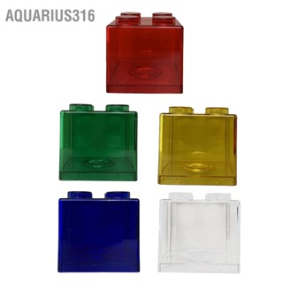 Aquarius316 Clear Money Saving Bank Building Block Design กล่องเก็บเหรียญรูปสี่เหลี่ยมผืนผ้าโปร่งใสสำหรับเด็กชายหญิง