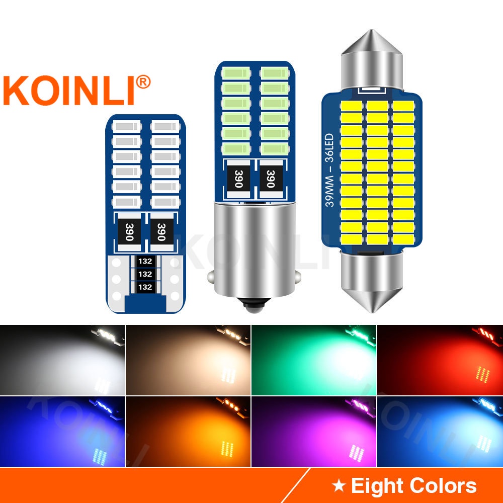 Koinli 2PCS Festoon Led 31 มม.T10 Led BA9S T4W 28 มม.36 มม.39 มม.ภายในรถ Dome Light 194 168 C5W C10W