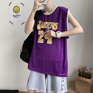 Kobe Bryant No. เสื้อกีฬาบาสเก็ตบอล แขนกุด ทรงหลวม ขนาดใหญ่ ลาย Lakers 24 Lakers สไตล์เกาหลี สําหรับผู้ชาย