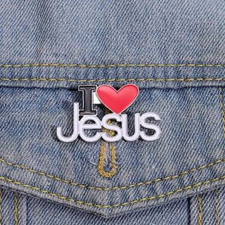 I Love Jesus Lapel Pin Creative Love Metal Brooch Commemorative Badge Clothes Backpack Accessories Gift Wholesale