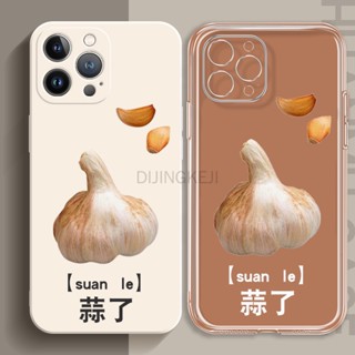 เคสโทรศัพท์มือถือแบบใส ลายกระเทียม สร้างสรรค์ สําหรับ Iphone 12 13promax 8plus 11 14