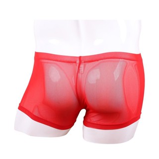 Underwear Summer Ultra-Thin Solid Color Sexy Mens Boxer Briefs Transparent Sexy Mesh Mens Underwear Low Waist Seamless Boxers