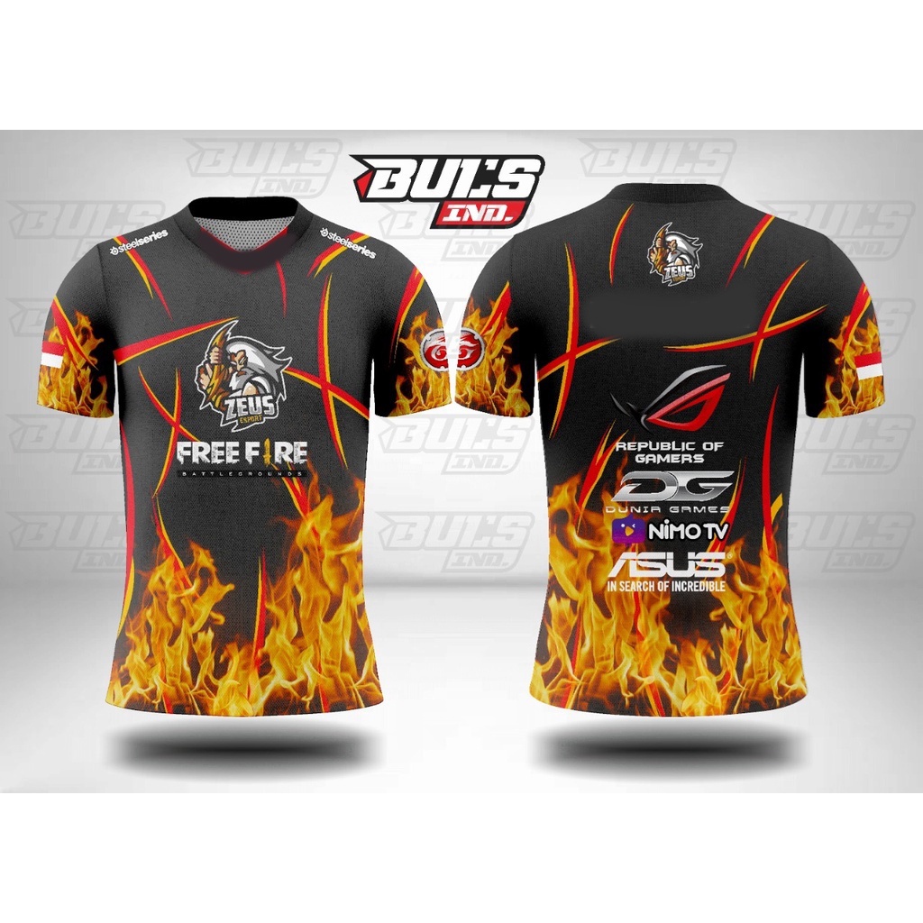 เสื้อกีฬาแขนสั้น ลายทีม FF Freefire 2024 แบบแห้งเร็ว สําหรับผู้ชาย