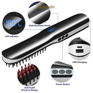 เครื่องหนีบผมตรง แบบไร้สาย พอร์ต USB ขนาดพกพา สําหรับช่างทําผม