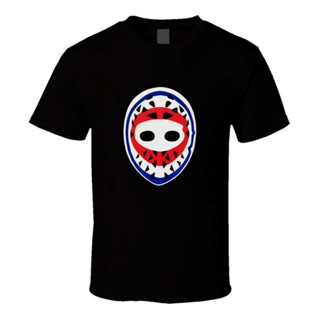 [S-5XL] ผ้าฝ้ายแท้เสื้อยืด พิมพ์ลาย Goalie Mask Hockey Ken Dryden Montreal Canadiens 1970S สําหรับผู้ชายS-4XL